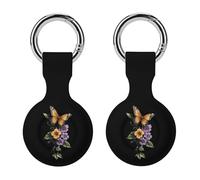 Butterflys Pansy Flowers Full Protective Cover Case with Keyring Silicone Skin