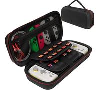 ButterFox Large Carrying Case for Hori Split Pad Compact with 20 Game Holders (18 Physical + 2 digital) (Black/Red, 20 Game Slots)
