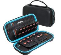ButterFox Switch 2 Carrying Case for Nintendo Switch 2 (2025), Fits Slim Charger and Thin Protective Case With 24 Game Holders and Built-in Stand - Black/Blue