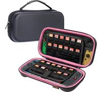 ButterFox Switch 2 Carrying Case for Nintendo Switch 2, Fits Charger, Protective Grip Case With 24 Game Holders and Built-in Stand - Black/Pink