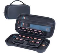 ButterFox Switch 2 Carrying Case for Nintendo Switch 2, Fits Slim Charger and Thin Protective Case with 24 Game Holders and Built-in Stand - Plain Black