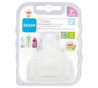 ButterFoxMAM , Tétine pour biberon 2+ mois - Lot de 2 tétines en silicone débit 2 vitesse moyenne - Tétine plate et ultra-douce pour bébé