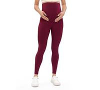 Buttergene Women's Maternity Leggings over The Belly Maternity Workout Pants Pregnancy Yoga Leggings, Wine, Large