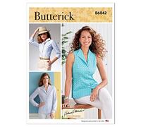 BUTTERICK B6842F5 Misses' Fold-Back Collar Shirts Palmer/Pletsch F5 (16-18-20-22-24)