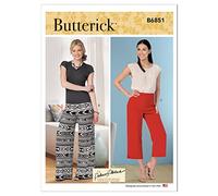 BUTTERICK B6851A Misses' No-Side-Seam Shorts, Capris & Trousers Palmer/Pletsch A (6-8-10-12-14-16-18-20-22)