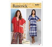 BUTTERICK B6853Y Misses' V-Neck Pullover Tunic & Dresses Palmer/Pletsch Y (XS-S-M)