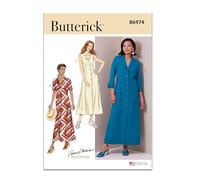 BUTTERICK B6974F5 Misses' Shirt Dress with Sleeve Variations by Palmer/Pletsch F5(16-18-20-22-24)