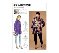 Butterick Easy to Sew Women's Loose Fitting Button-Up Shirt Sewing Patterns by Connie Crawford Sizes XXL-6X