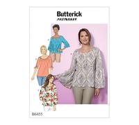 BUTTERICK Ladies Easy Sewing Pattern 6455 Gathered Raglan Sleeve Tops