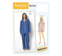 Butterick Pattern 6296 A5 Sizes 6-14 Misses Top/Shorts and Pants Sewing Pattern, Multi-Colour White
