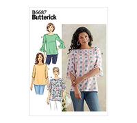 Butterick Pattern B6687 Misses' Top, White, Z (LRG-XLG)