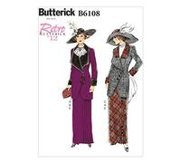 Butterick Patterns 6108 A5 Sizes 6 - 8 - 10 - 12 - 14 Misses Jacket Bib and Skirt, White
