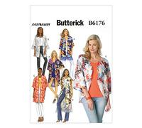 Butterick Patterns 6176 Y,Misses Kimono,Sizes XSM(4-6)-SML(8-10)-MED(12-14), Polyester, Jaune, Y (X-Small-Small-Medium) US