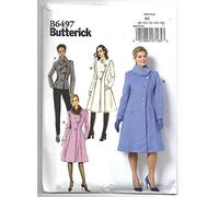 Butterick Patterns 6497 B5, Miss Petite Jacket and Coat,Sizes 8-16, Tissue, Multi-Colour, 17 x 0.5 x 22 cm