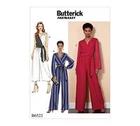 Butterick Patterns 6522 RR Misses/Women's Jumpsuit and Sash Sewing Pattern, Tissue, Multi-Colour, 17.00 x 0.5 x 22.00 cm