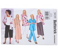 Butterick Patterns B3039 Size 22W Women's Petite Shirt, Top, Tunic, Dress, Skirt and Pants, White