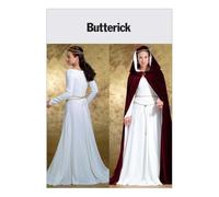 Butterick Patterns Women's Dress and Cape Cosplay Costume Sewing Pattern, Off White, Sizes 6-12
