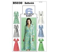 Butterick Patterns B5030 Size BB 8-10-12-14 Misses Dress/Belt and Sash, Pack of 1, White