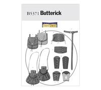 Butterick Patterns B5371 Size XM Small - Medium - Large Misses'/ Men's Wrist Bracers, Corset, Belt and Pouches, Pack of 1, White