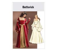 Butterick Patterns Women's Medieval Dress Renaissance Fair Costume Sewing Pattern, Paper, Multicoloured, EE (14-16-18-20)