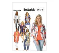 Butterick Patterns 6176 Y,Misses Kimono,Sizes XSM(4-6)-SML(8-10)-MED(12-14), Polyester, Jaune, Y (X-Small-Small-Medium) US
