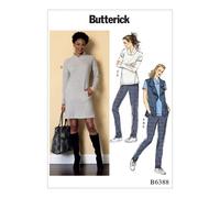 Butterick Patterns 6388 Y,Misses Vest,Top,Dress and Pants, Sizes XSM-MED, Tissue, Multicoloured, 17 x 0.5 x 22 cm