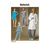 Butterick Sewing Pattern B6428 Misses’ Robe, Raglan Sleeve Tops and Gown, and Pull-On Trousers