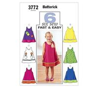 Butterick Patterns B3772 Size 1-2-3 Toddlers/Childrens Dress, Pack of 1, White