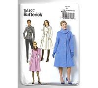 Butterick Sewing Pattern B6497 Misses’/Misses’ Petite Jacket and Coats with Asymmetrical Front and Collar Variations, F5 (16-18-20-22-24)