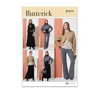 BUTTERICK Sewing Pattern B7013A Misses' Knit Tops, Skirt, and Trousers A (XS-S-M-L-XL-XXL)