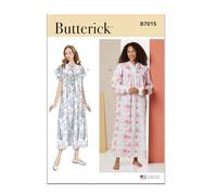 BUTTERICK Sewing Pattern B7015A Misses' Nightgown with Sleeve and Length Variations A (XS-S-M-L-XL-XXL)