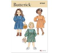 Butterick Sewing Pattern B7069A Children's Gathered Dress with Sleeve Variations A (3-4-5-6-7-8)
