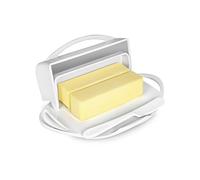 Butterie Flip-Top Butter Dish with Matching Spreader (White)