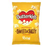 Butterkist Delicious SWEET & SALTY Popcorn 100g, Case of 8 Bags - Gluten free, Source of Fibre, Made from Wholegrains, No Artificial Colours or