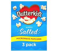 Butterkist SALTED Microwave Popcorn 3x60g Packs, Case of 10 - Gluten free, Source of Fibre, Made from Wholegrains, No Artificial Colours or Flavours, Suitable for Vegetarians