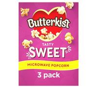 Butterkist SWEET Microwave Popcorn 3x60g Packs, Case of 10 - Gluten free, Source of Fibre, Made from Wholegrains, No Artificial Colours or Flavours, Suitable for Vegetarians