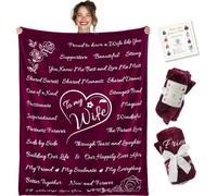 ButterTree For Wife From Daughter & Son, Mum Gifts, Mum Blanket, Wife Birthday Gifts, gifts for mum, I Love You Mum, birthday gifts for mum on her birthday Throw Blanket 65" × 50" (Merlot Red)