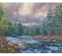 Butterworth Fine Art Scottish Greeting Card - Storm Clouds River Dee