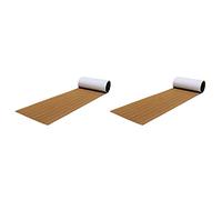 Buttfast 2pcs 6MM Self Adhesive EVA Foam Teak Sheet Marine Boat Yacht Synthetic Decking Foam Floor Mat Flooring Brown 240X45cm