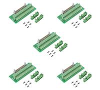 Buttfast 5X IDC40P 40Pin Connector Strip Breakout Board Terminal Block Plug PLC Interface with Bracket, for PLC, DIN Rail Mount