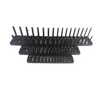 Buttfast 6Pc Socket Organizer Tray Set Black Metric Socket Trays 1/4Inch 3/8Inch & 1/2Inch Drive Deep and Shadow Socket Holders