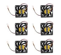 Buttfast 6pcs 70x70mm 12V 3-Pin PC Computer Case CPU DC Brushless Cooler Cooling Fan Black
