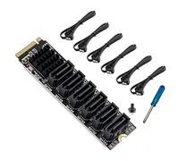Buttfast PCIE to 6Gpbsx6-Port Expansion Card+ Cable M.2 MKEY PCI-E Riser Card M.2 NVME to SATA3.0 ASM1166 Support PM