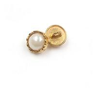 Button, 10 Pcs/Lot 10mm Pearl Metal Buttons for Blouse Sweater Coat Decoration Buttons Accessories DIY(Cream Color)