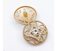 Button, 10 Pcs Luxury Metal Rhinestone Buttons for Clothing Hollow Flower Buttons for Coat Sewing Supplies(25mm)
