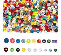 Button 1000Pcs Round Resin Buttons Mixed Color Assorted Size for Handmade Crafts Painting Sewing DIY Manual Button Clothing Accessories
