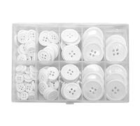 Button 100pcs Garments Sewing Shirt Coat DIY Decorating Resin 4 Hole Round Strap Storage Box Clothes Crafts Black Buttons Brown Buttons (Color : White)