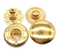 Button 10mm 12.5mm 15mm Metal Press Studs Sewing Button Snap Fasteners Leather Craft Clothes Bags Garment(Golden,10mm 50set)