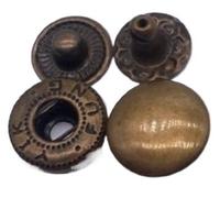 Button 10mm 12.5mm 15mm Metal Press Studs Sewing Button Snap Fasteners Leather Craft Clothes Bags Garment(Green Bronze,15mm 100set)