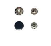 Button 10mm 12.5mm 15mm Metal Press Studs Sewing Button Snap Fasteners Leather Craft Clothes Bags Garment(Black,12mm 20set)